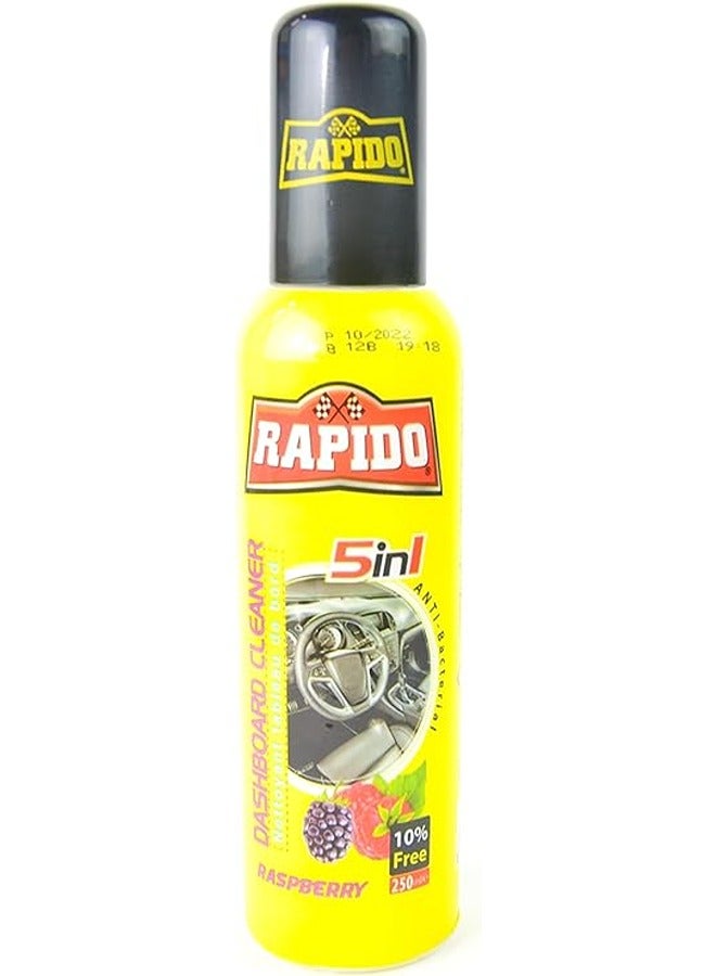 Rapido Car Wax Polish Spray , Waterless Car Wash & Wax , Hydrophobic Top Coat Polish & Polymer Paint Sealant Detail Protection - Berry- 250 ML