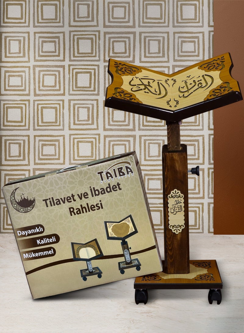 تايبا حامل مصحف تركي خشبي محفور بالليزر عالي الجودة حجم كبير 013 - Image 3