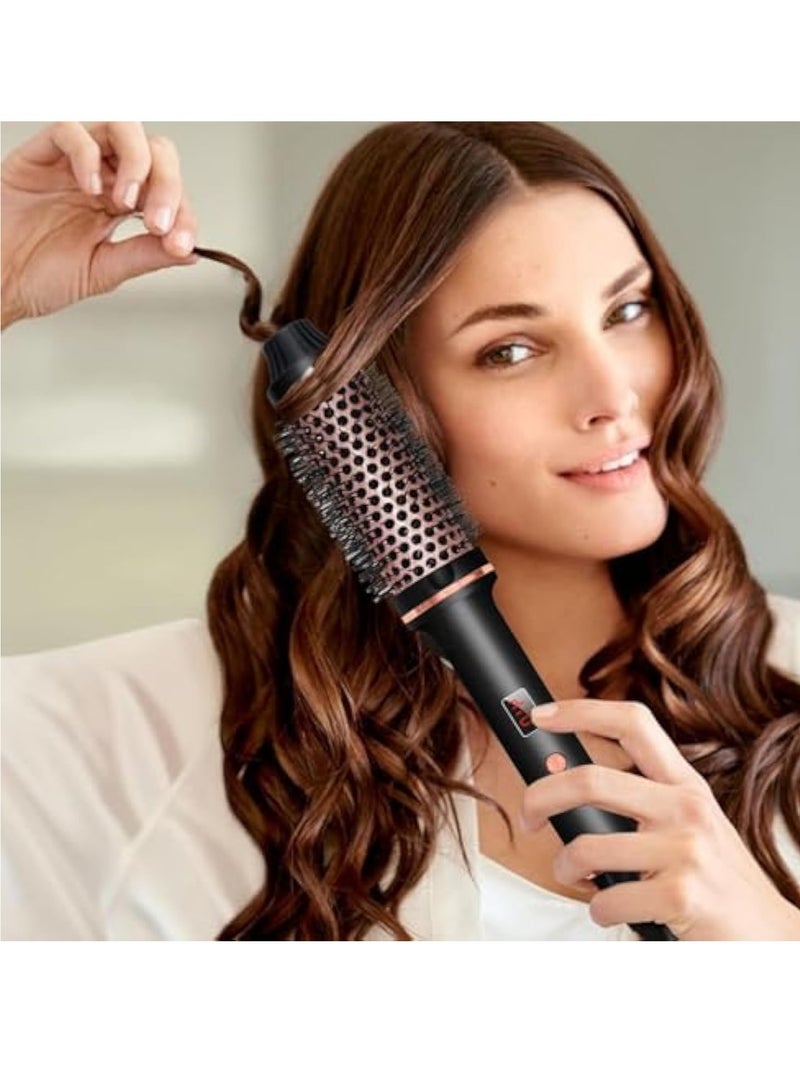 Hihonor 1.5 Inch Thermal Brush Curling Iron Brush, Volumizing Brush Heated Round Brush Ceramic Tourmaline Ionic Curling Comb Dual Voltage Travel Curling Iron with Brush, 10 Temperature Settings LCD Display - Image 3