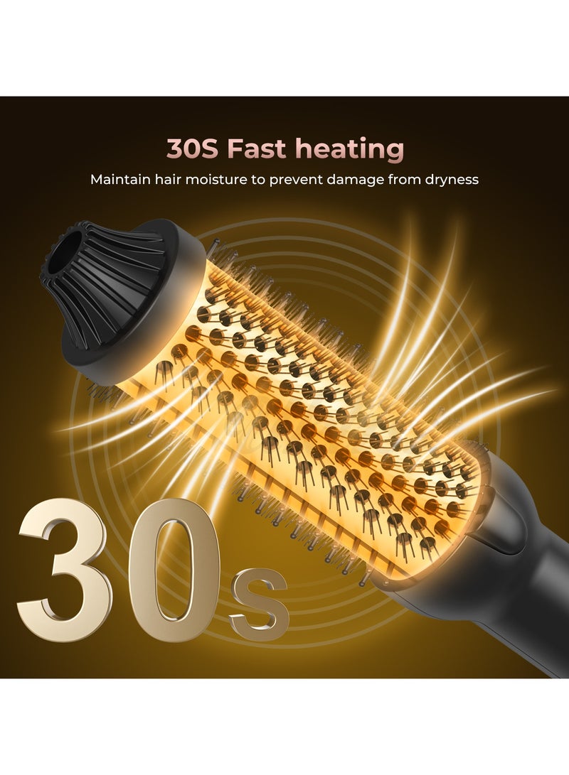 Hihonor 1.5 Inch Thermal Brush Curling Iron Brush, Volumizing Brush Heated Round Brush Ceramic Tourmaline Ionic Curling Comb Dual Voltage Travel Curling Iron with Brush, 10 Temperature Settings LCD Display - Image 5