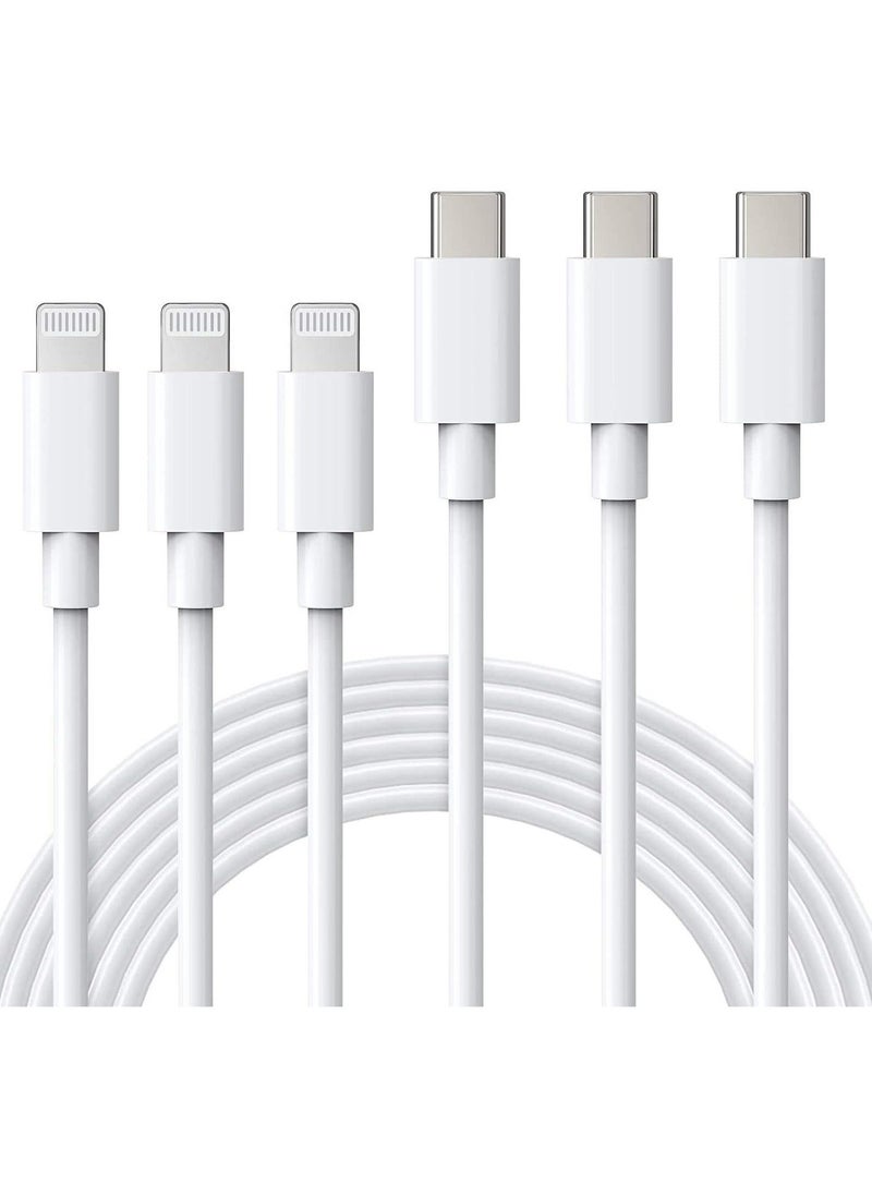 Raxoom - USB C to Lightning Cable MFi Certified 3Pack 6FT Fast iPhone 13 Charger Cable - Lightning to Type C Cable Compatible with iPhone 13 12 Pro 11 Max XS XR 8 Plus SE 2020 iPad Pro AirPods Pro - Image 1