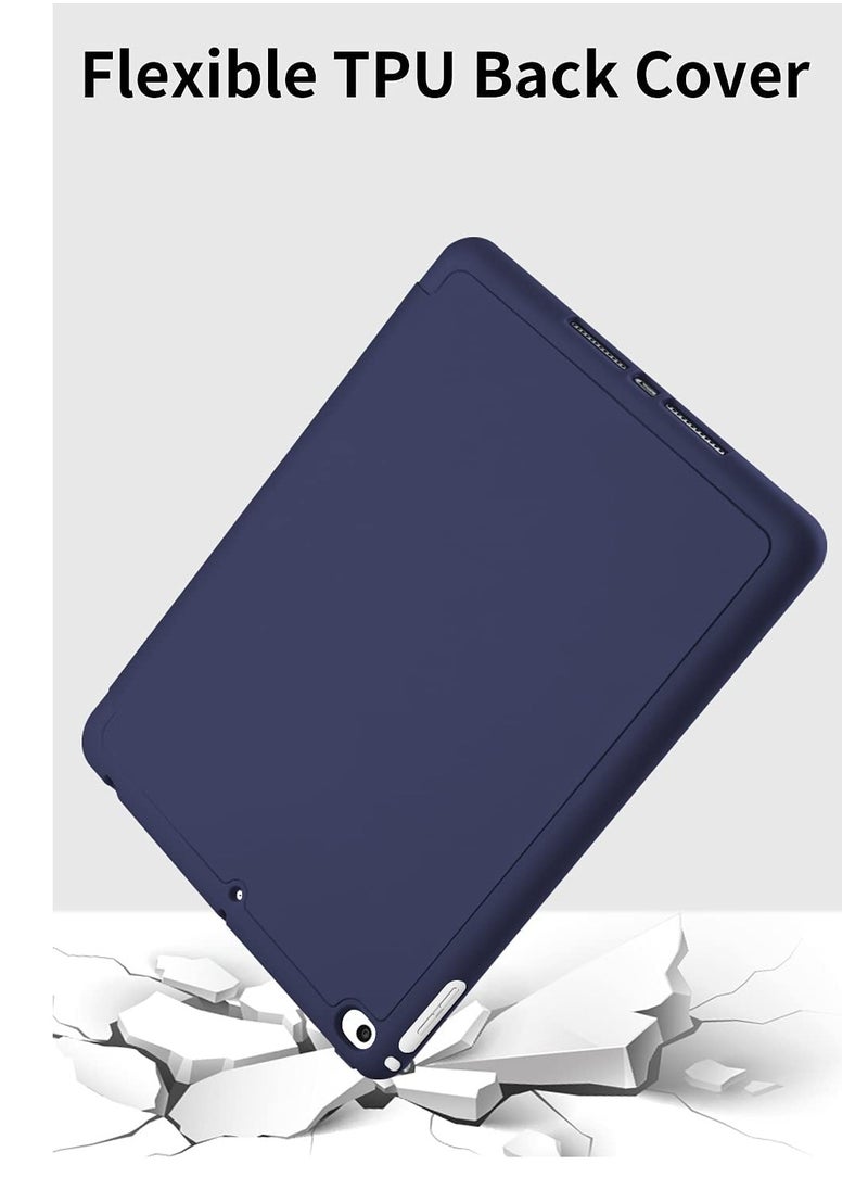 Generic Case For iPad 2018 2017 9.7” Case, iPad air 1/2 with Pencil Holder, Ultra-Slim Tri-fold Smart Cases [Auto Wake/Sleep], Flexible Protective Soft TPU Back Cover For iPad 9.7 6th/5th, Navy Blue  - Image 3