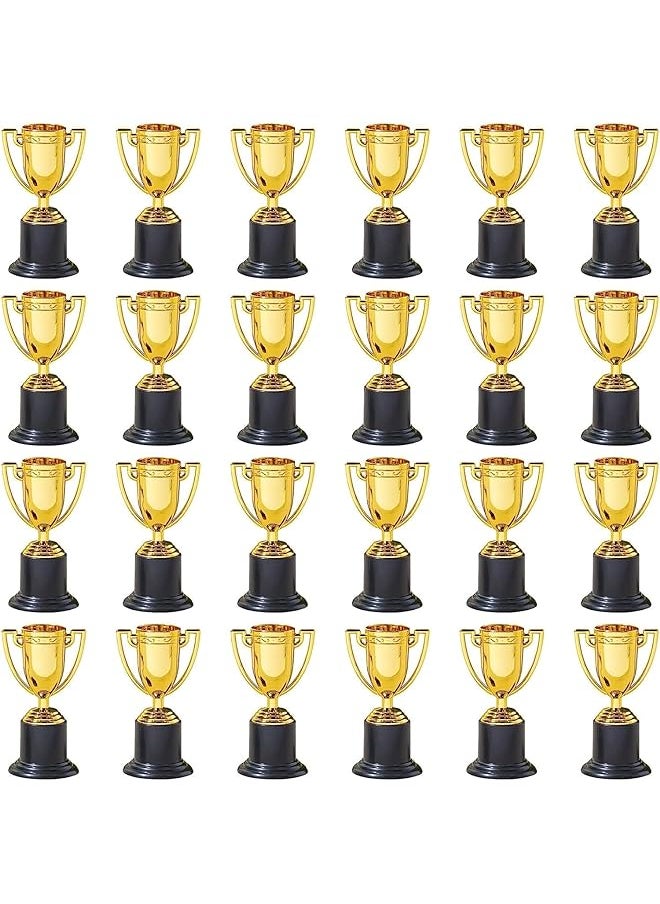Party with Emma 24 Pack Mini Trophies for All Ages Awards Gold Participation Trophy Cup for Sports Tournaments Competitions (4 in) 