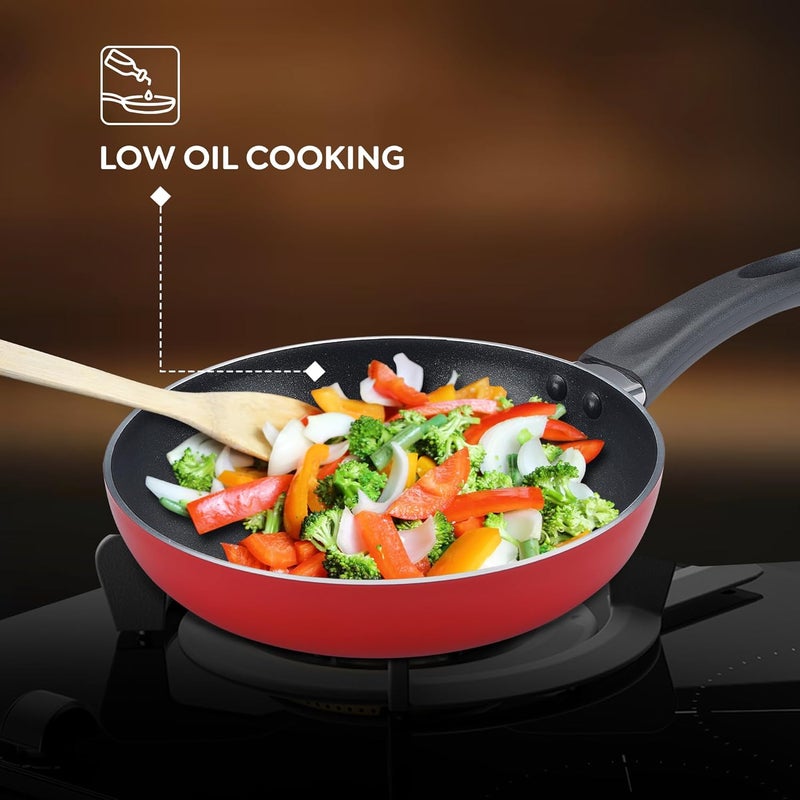 JUDGE Judge by Prestige Ace Aluminium Non-Stick Cookware- Fry Pan Dia 20 cm- 1 Unit, Omni Tawa Dia 25 cm - 1 Unit - Image 5