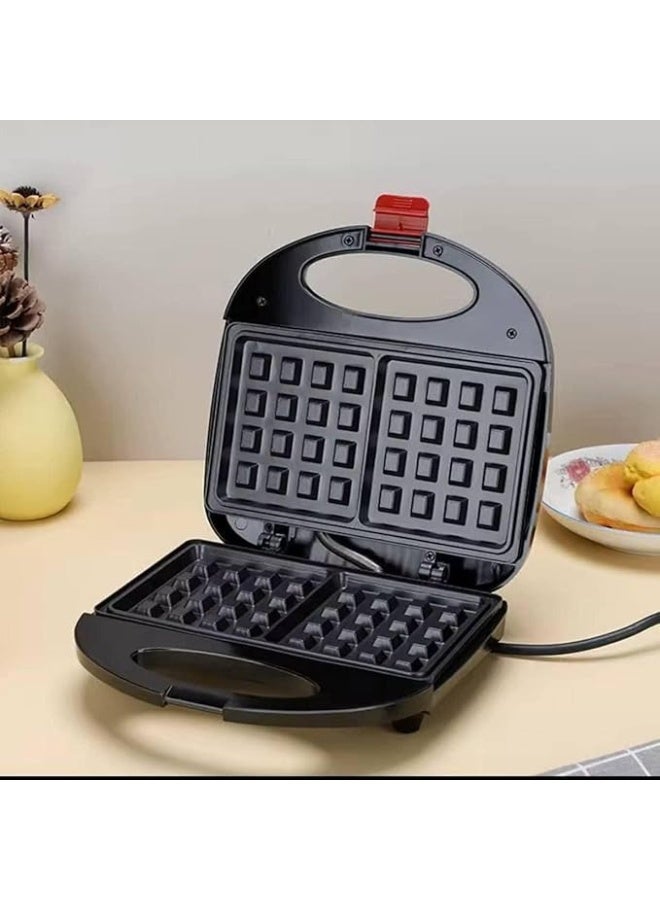 Double Belgian Waffle Maker Electric Countertop Waffle Iron with Dual Non Stick Plates Locking Lid Black - Image 3