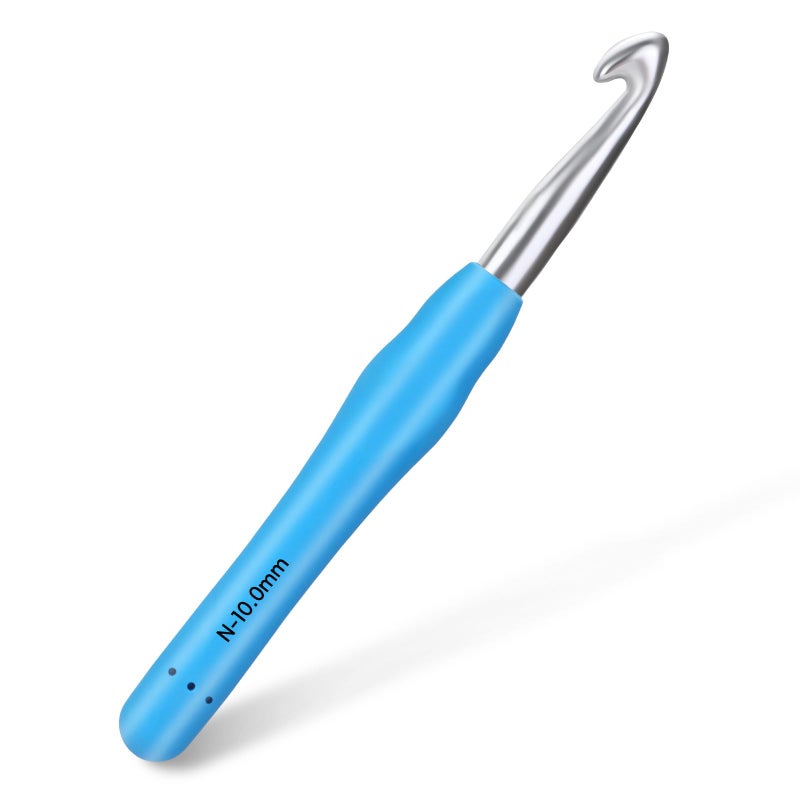 SHWAKK Crochet Hook, 10.0 mm Ergonomic Crochet Hook, Crochet Needles, Ergonomic Handle, Knitting Needles with Soft Handle Beginners and Experienced Crochet Hobbyists (10.0 mm) - Image 1