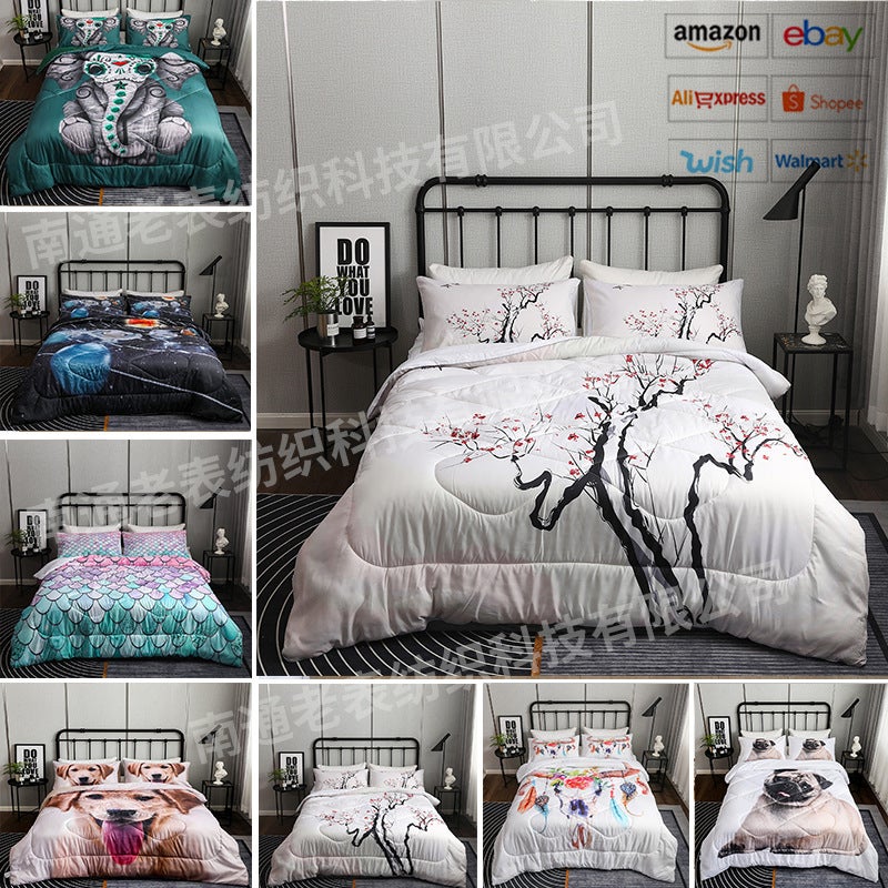 Supply Quilt Three-Piece Air Conditioning Quilt Quilt Core Digital Printing Bedding Kit - Image 2