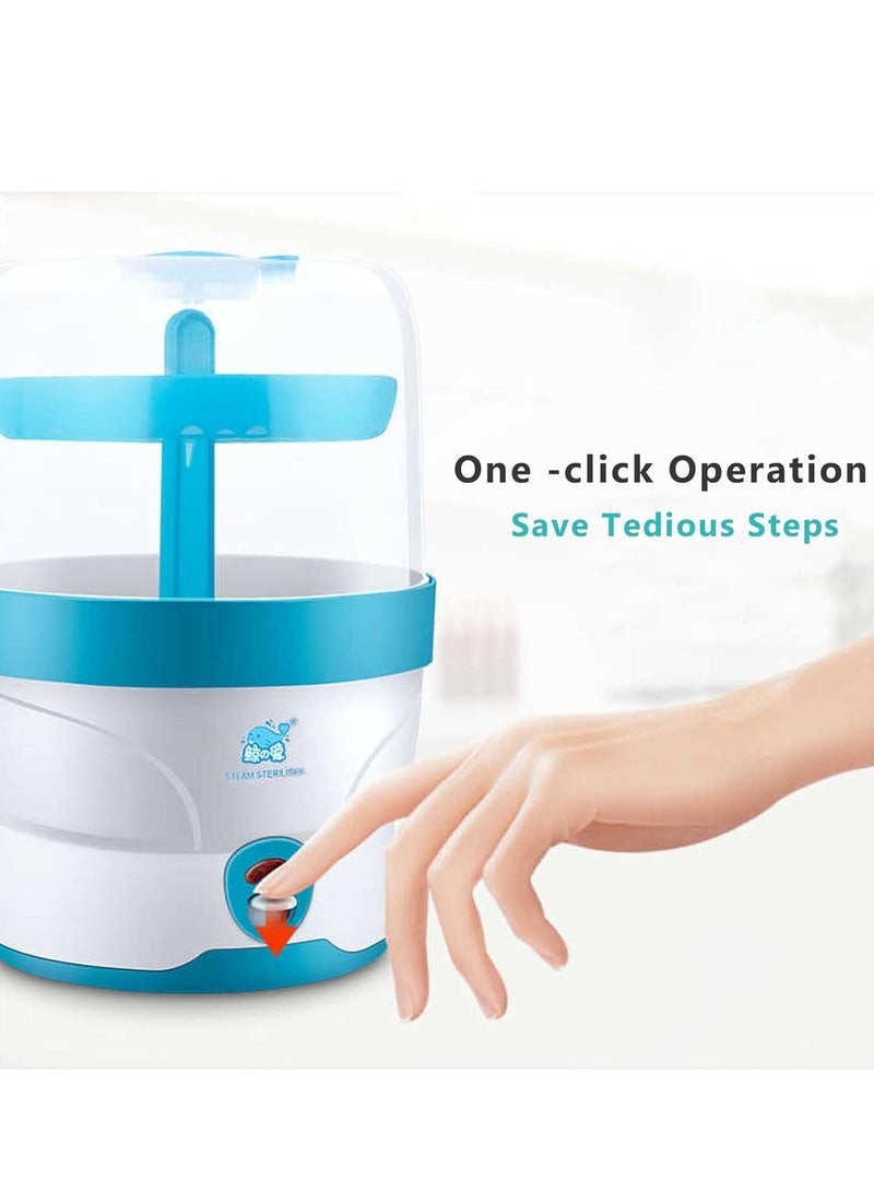 معقم زجاجات الأطفال بالبخار ذو سعة كبيرة لزجاجات الأطفال واللهايات ومضخات الثدي وألعاب التسنين والتحكم بزر واحد معقم زجاجات البخار بدرجة حرارة عالية 360 درجة - Image 5