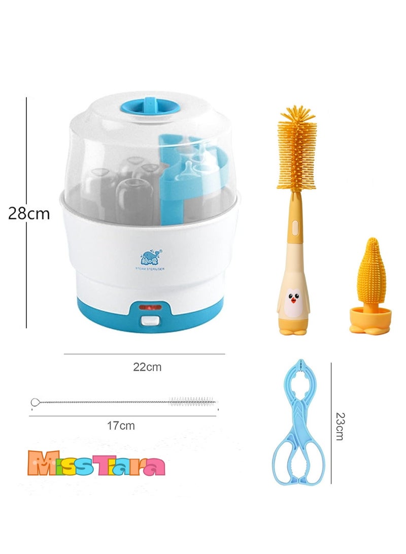 معقم زجاجات الأطفال بالبخار ذو سعة كبيرة لزجاجات الأطفال واللهايات ومضخات الثدي وألعاب التسنين والتحكم بزر واحد معقم زجاجات البخار بدرجة حرارة عالية 360 درجة - Image 2