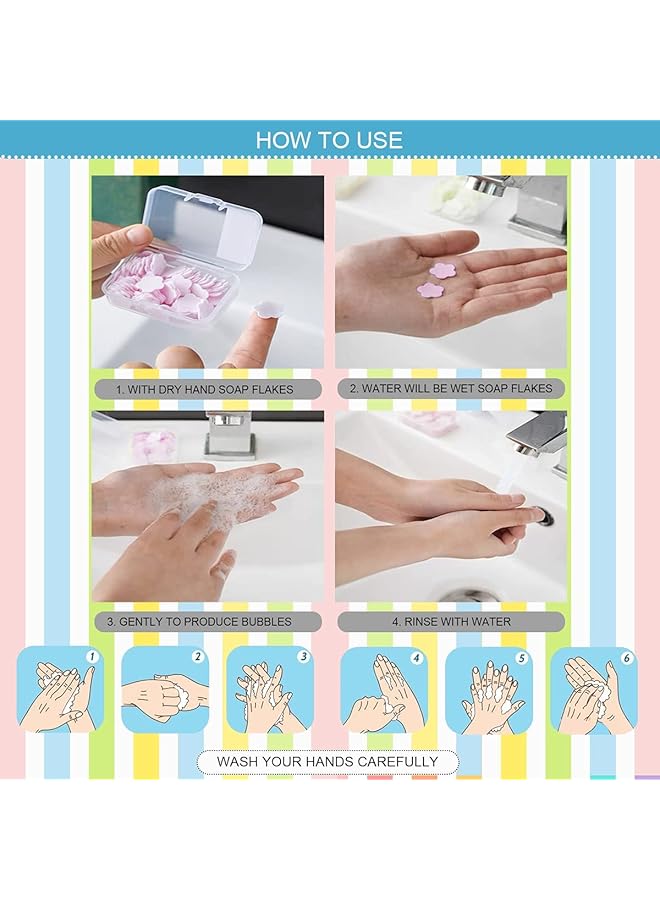 Goodern 400 Pcs Petal Soap Sheets Set Portable And Dissoluble Soap Paper Sheets Easy To Washing And Cleaning Perfect For Children Adults Outdoor Travel Soap Tablets Durable Petal Shape Soap Sheets - Image 4