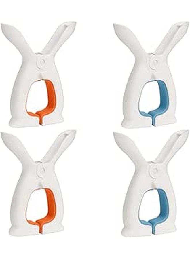Blue Orange Large Windproof Clothespins Cartoon Bunny Quilt Clamps For Bed Sheets Beach Towels - Image 1