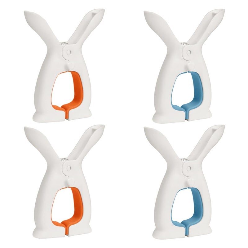 Blue Orange Large Windproof Clothespins Cartoon Bunny Quilt Clamps For Bed Sheets Beach Towels - Image 2