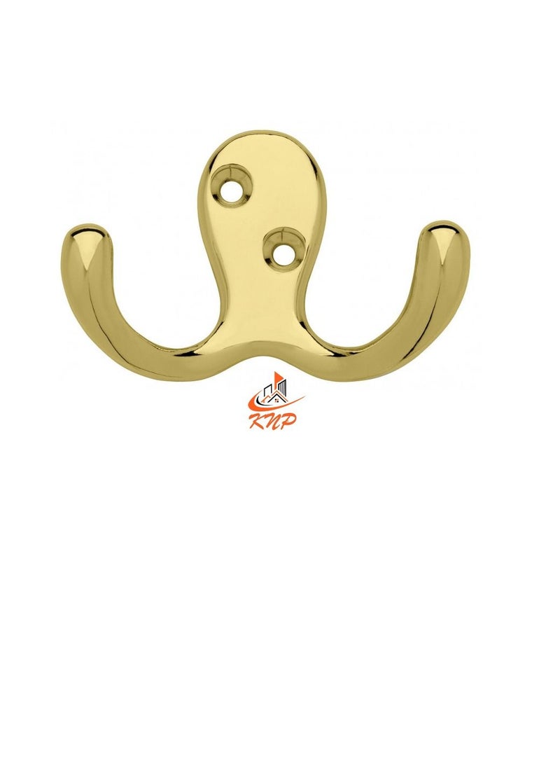 KNP Double Coat Hook - Brass - Image 3