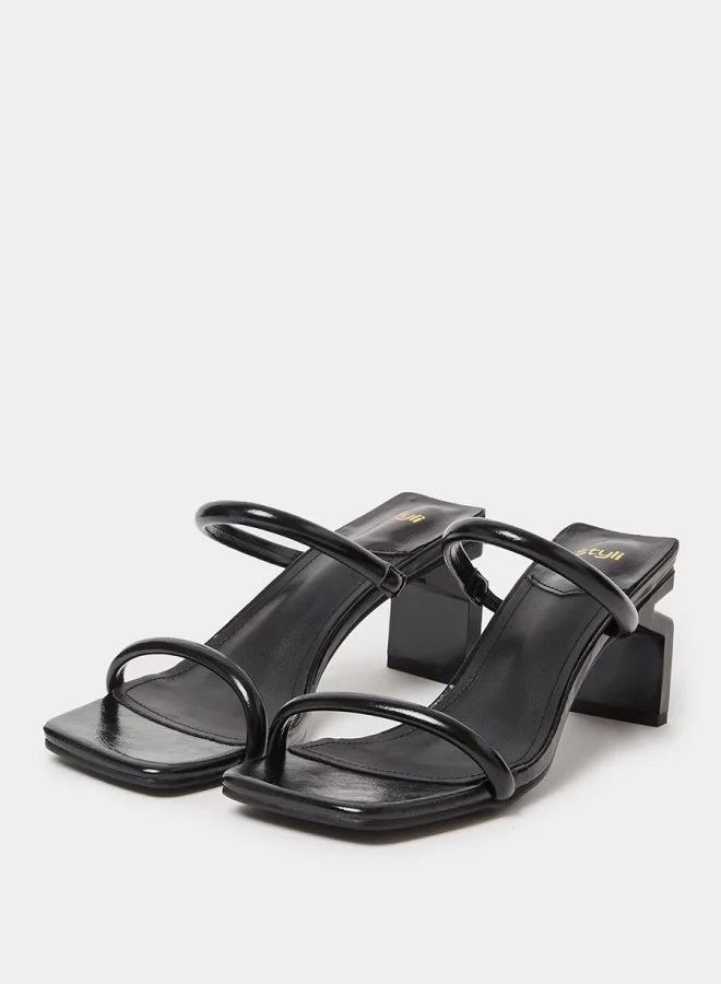 Styli Double Strap Padded Mules