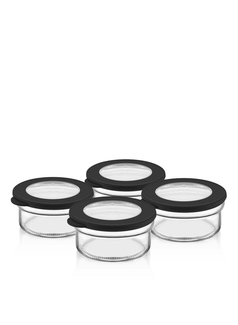 Glass Containers with Lid round small 4 Pcs Set - Image 2