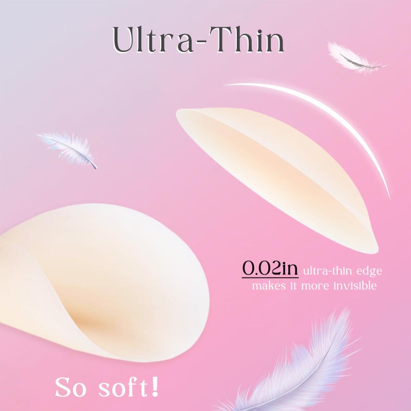 FJYQOP Nipple Covers for Women 2 Pairs, Ultra-Thin Adhesive Seamless Nipple Pasties Silicone Reusable Breast Petals CrÃ¨me - Image 5