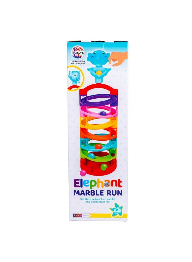 Ratna's Elephant Marble Run Rolling Stacking Toys for 6 + Month Old Baby, Multicolor - Image 5