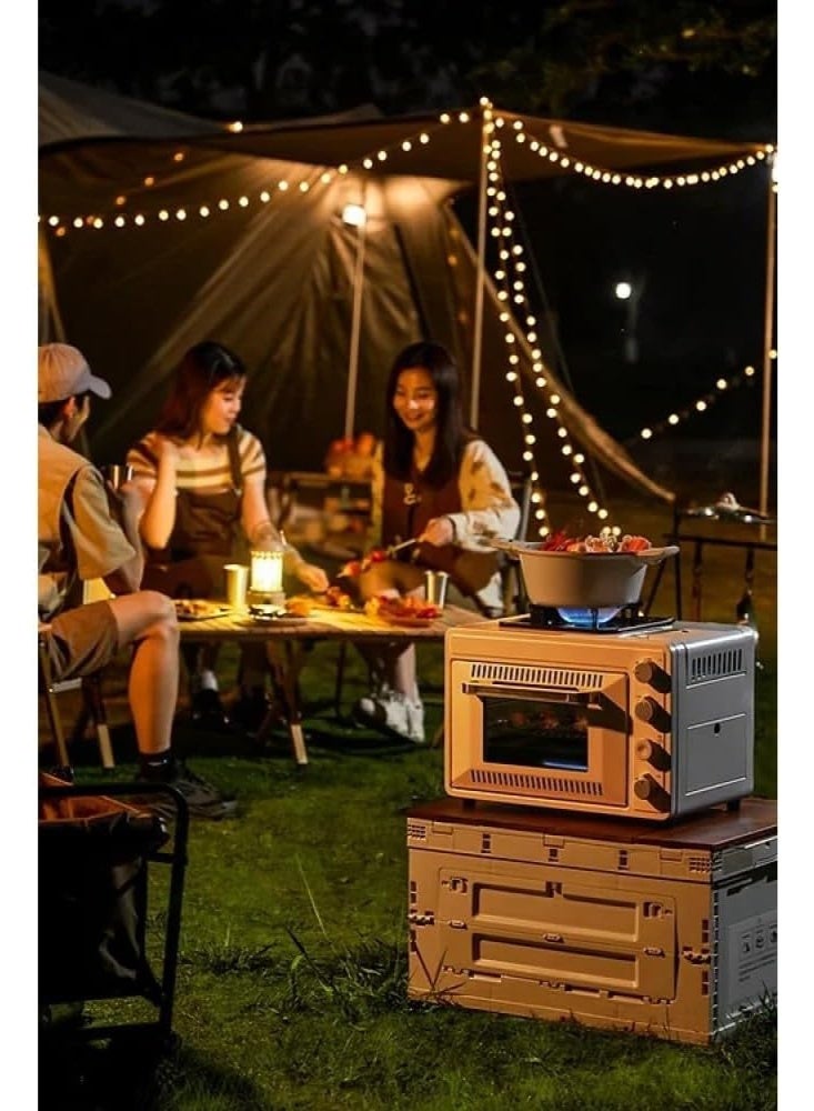 BlueFire Portable Outdoor Gas Camp Oven & Stove: 25L Large Capacity Insulated Stainless Steel Oven Box with 2.7kW Burner for Baking, Pizza, Roasting, Frying & Boiling | Perfect for Camping, BBQ & Family Outings - Image 3