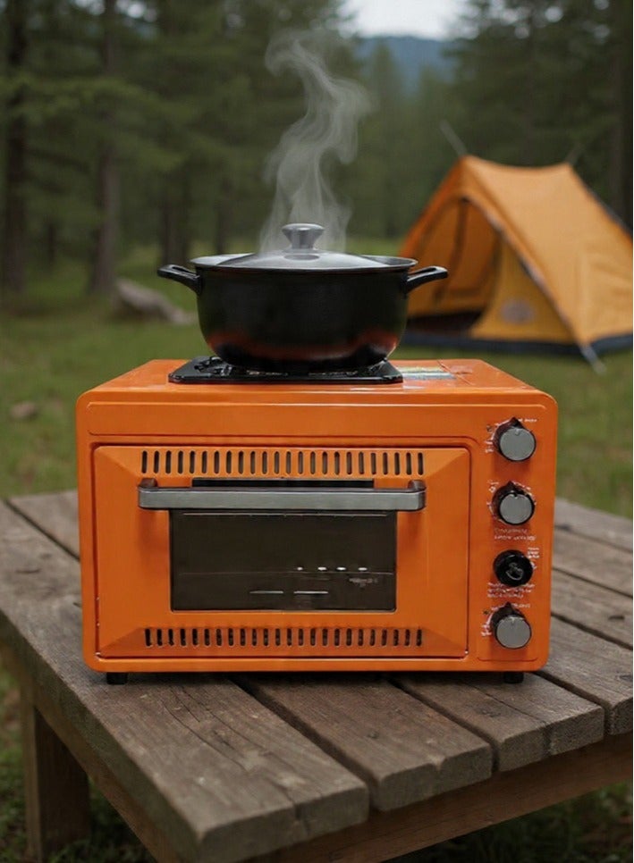 BlueFire Portable Outdoor Gas Camp Oven & Stove: 25L Large Capacity Insulated Stainless Steel Oven Box with 2.7kW Burner for Baking, Pizza, Roasting, Frying & Boiling | Perfect for Camping, BBQ & Family Outings - Image 1