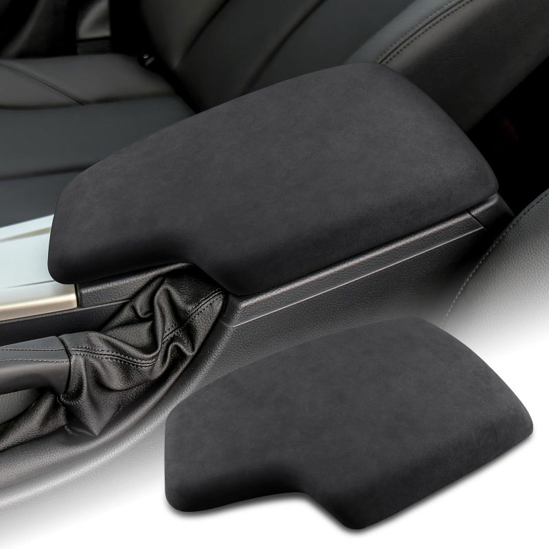 FDAIUN غطاء ذراع السيارة المركزي من FDAIUN بتصميم ألكانتارا لسيارة BMW F30 2013 2014 2015 2016 2017 2018 2019، ملحقات حماية داخلية، أسود