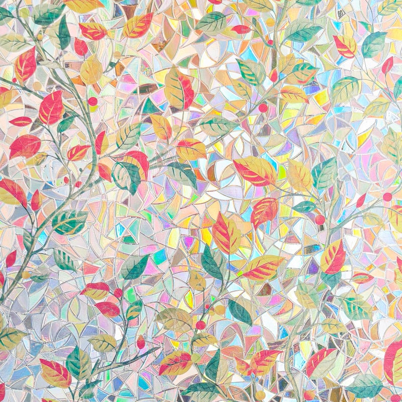 ADD.HERES Window Privacy Film,Colorful Floral Window Stickers,Removable DIY Bouquet Static Clings, Decals for Home School Office Party Supplies,â€ŒAutumn Leaf Fantasyï¼Œ17.5 x 78.7 in - Image 3