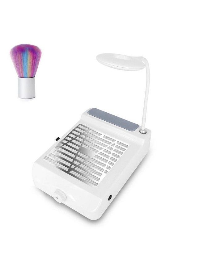 AONOLOVO Nail Dust Collector With Lamp Professional Nail Vacuum Dust Collector Dust Extractor Manicure Tool With Nail Dust Brush (Cj003)  - Image 5