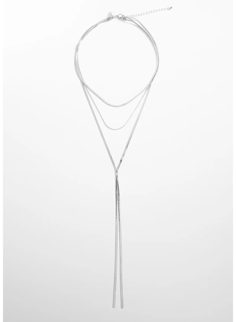 MANGO Long triple necklace