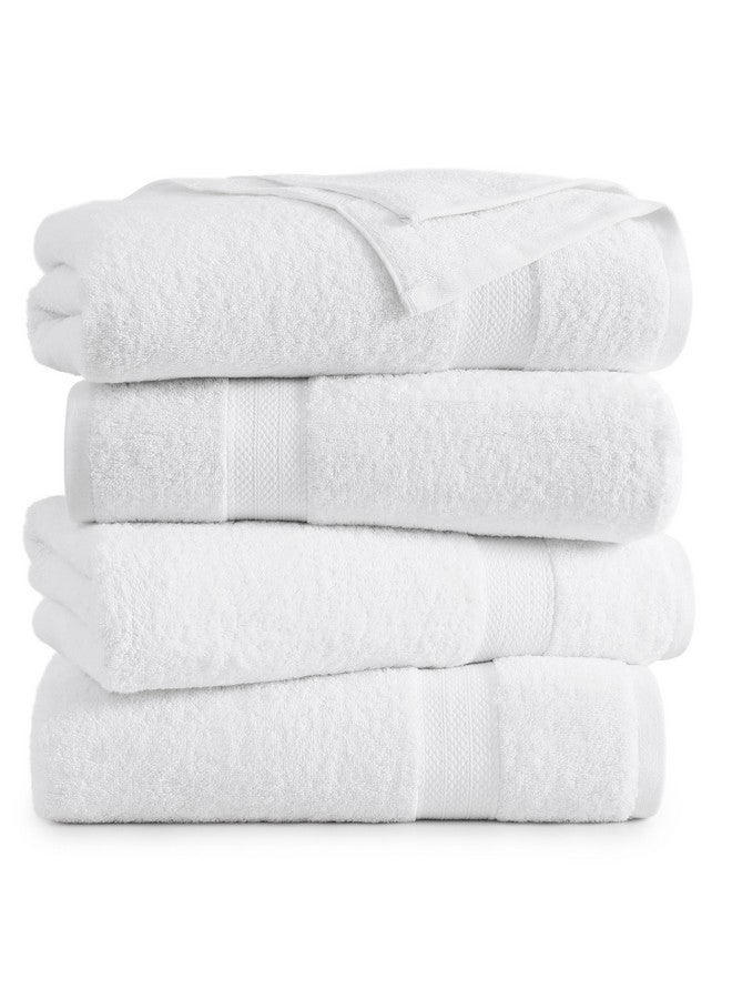 LANE LINEN LANE LINEN 100% Cotton 4 Pack Bath Sheets (35"x66") - Ring Spun Cotton - Extra Large Bath Towels Set - Quick Drying, Soft & Absorbent Oversized Bathroom Towel Sets - Hotel Quality - White Towels  - Image 2