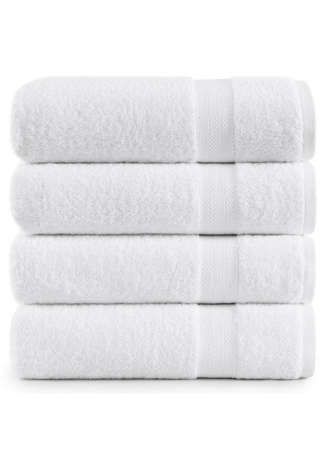 LANE LINEN LANE LINEN 100% Cotton 4 Pack Bath Sheets (35"x66") - Ring Spun Cotton - Extra Large Bath Towels Set - Quick Drying, Soft & Absorbent Oversized Bathroom Towel Sets - Hotel Quality - White Towels  - Image 1