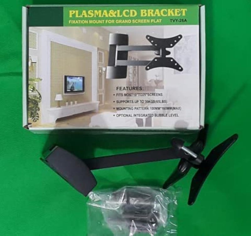 TVY 26A Super Strong 10 to 25 Inch Moving Tv Screen Holder Right, Right, Over and Under 30kg Bearing Includes All Its Supplies: Nails, Fisher, Fetch