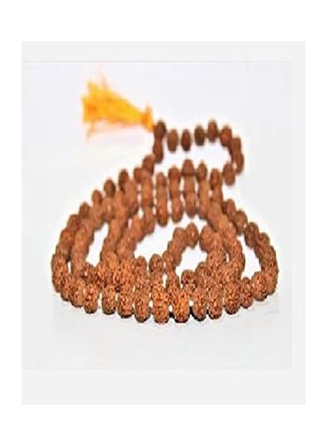 Certified Gems Brown Rudraksha Stone Mala Rosary 108 + 1 Bead Certifed 5mm to 8mm - Image 1