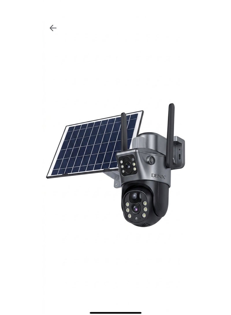 Denx DX3614 Solar Powered Security Camera - 360° PTZ Wireless Monitor, Full Color Night Vision, PIR Motion Detection, Two-Way Audio - 1 Year Warranty - Image 1