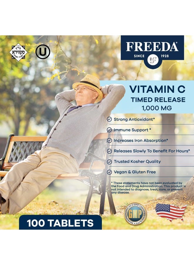 Freeda Kosher Vitamin C Time Release 1000 Mg. - 100 TAB - Image 2