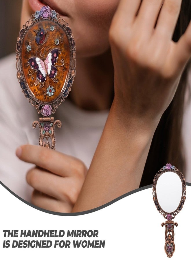 Lurrose Vintage Handheld Mirror: Hand Mirrors with Handle - Small Handheld for Girls Women Travel Packet - Image 5