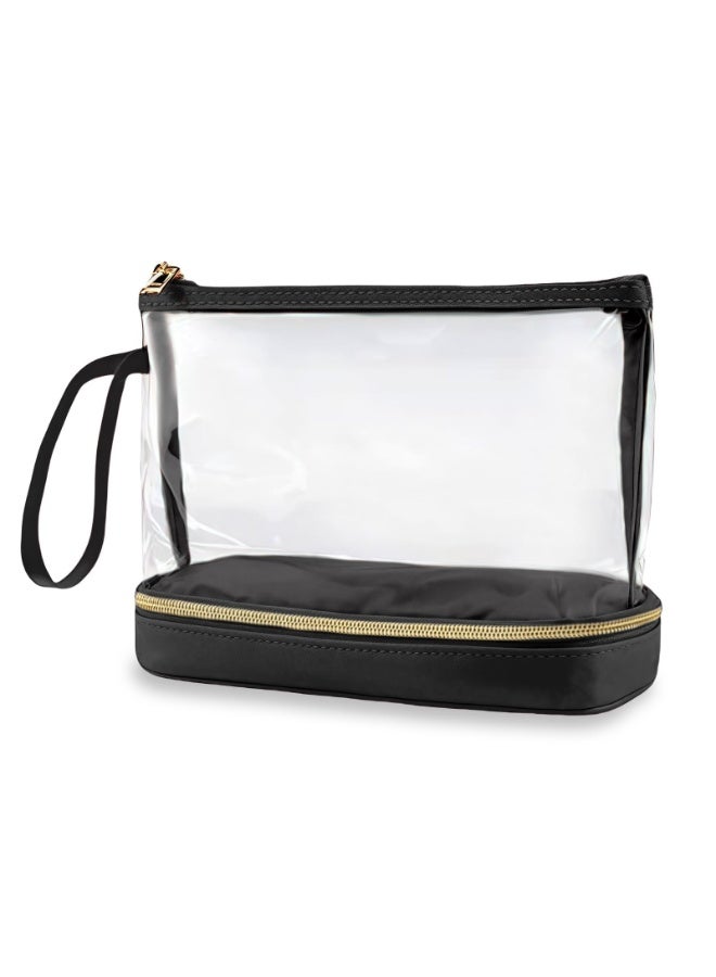 NAKODU Travel Makeup Bag, Clear Cosmetic Bag Make Up Organizer TSA Approved Toiletry Bag, Waterproof Pouch for Women Purse for Toiletries Accessories Brushes - Image 1