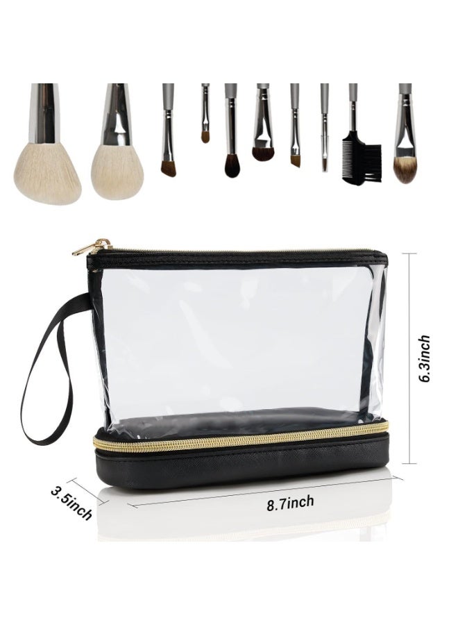 NAKODU Travel Makeup Bag, Clear Cosmetic Bag Make Up Organizer TSA Approved Toiletry Bag, Waterproof Pouch for Women Purse for Toiletries Accessories Brushes - Image 2