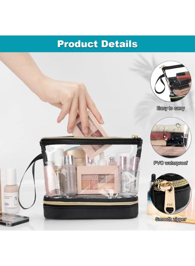 NAKODU Travel Makeup Bag, Clear Cosmetic Bag Make Up Organizer TSA Approved Toiletry Bag, Waterproof Pouch for Women Purse for Toiletries Accessories Brushes - Image 5