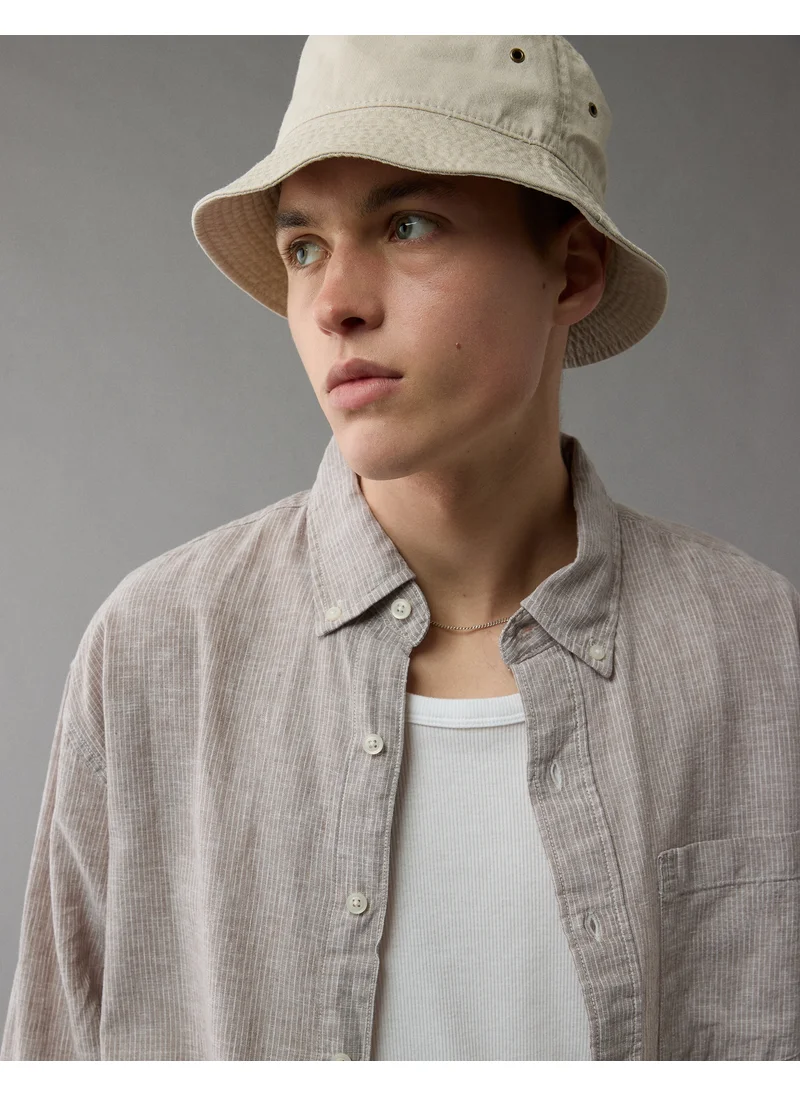 امريكان ايجل AE Everyday Relaxed Linen-Blend Button-Up Shirt