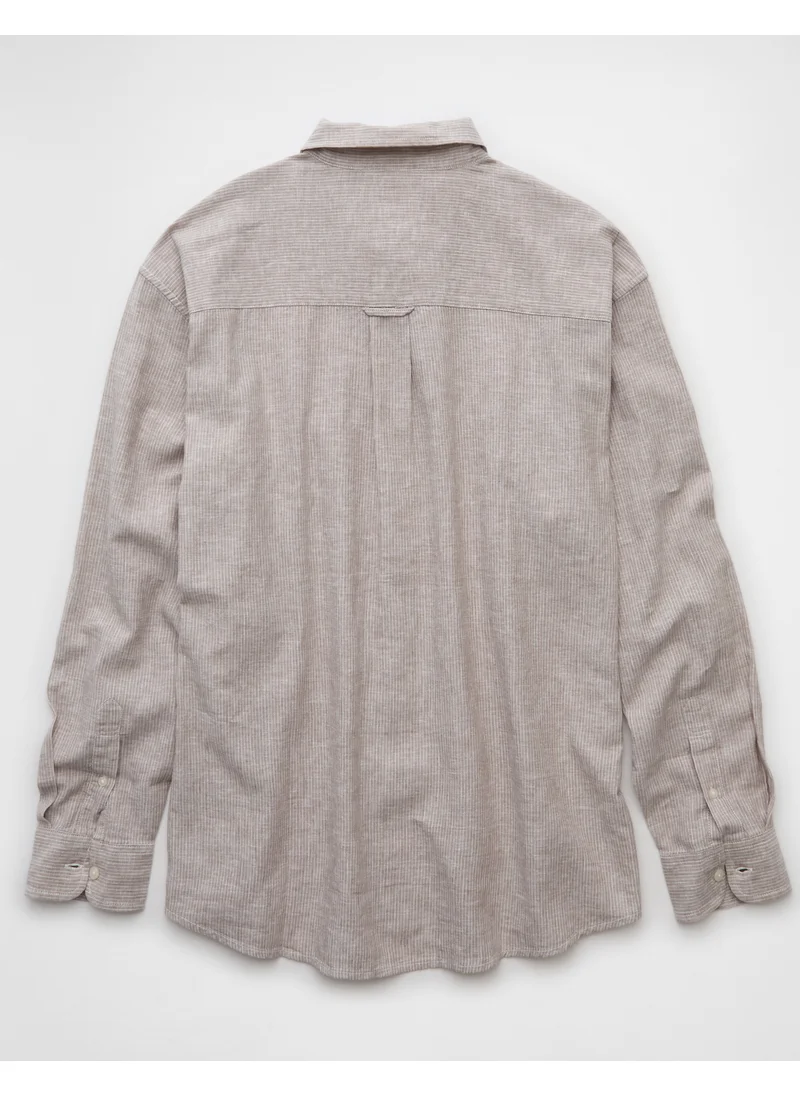 امريكان ايجل AE Everyday Relaxed Linen-Blend Button-Up Shirt