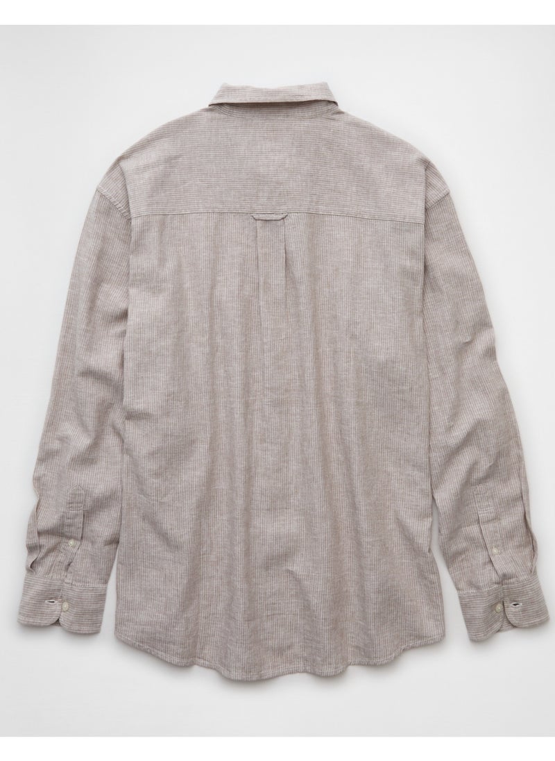 AE Everyday Relaxed Linen-Blend Button-Up Shirt