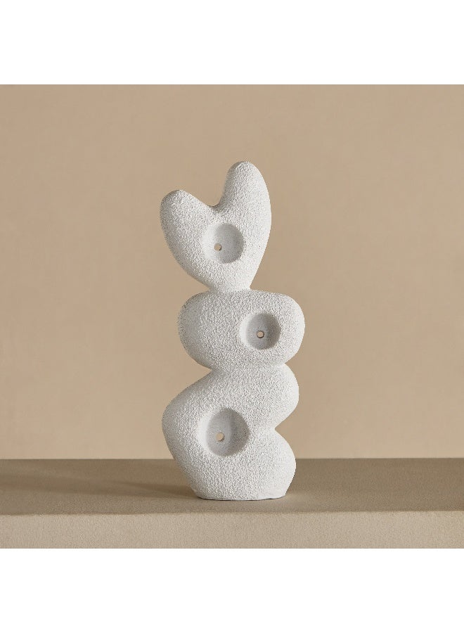 Home Box Abstract White Polyresin Decor for Home - Image 1