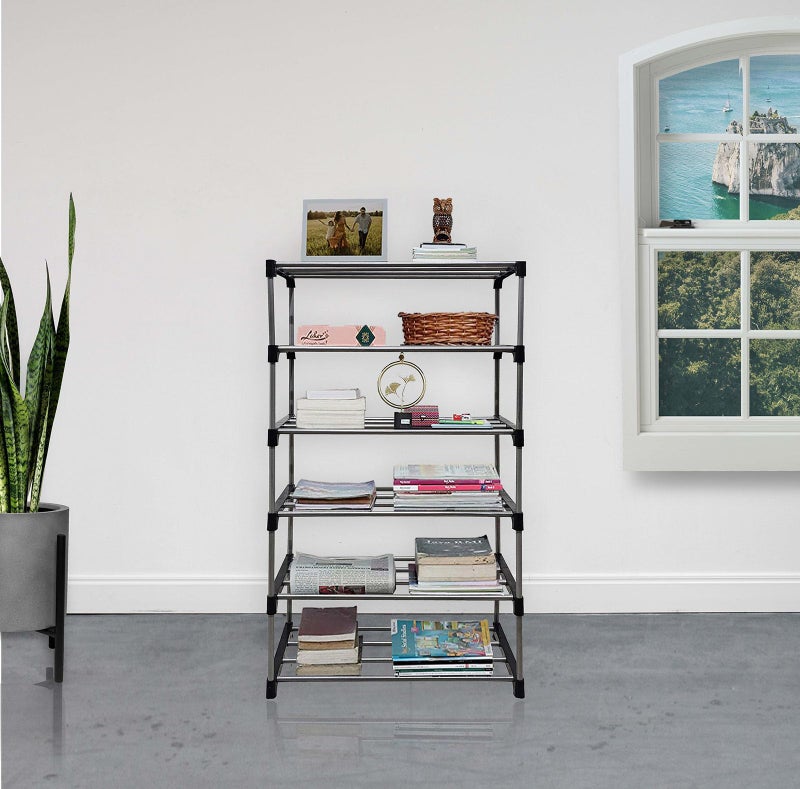 RAXON WORLD | 6 Layer Bookshelf for Home Library, Book Stand|Rack for Study Room| Stand Shelf 6 Layer Plastic Rack - Image 2