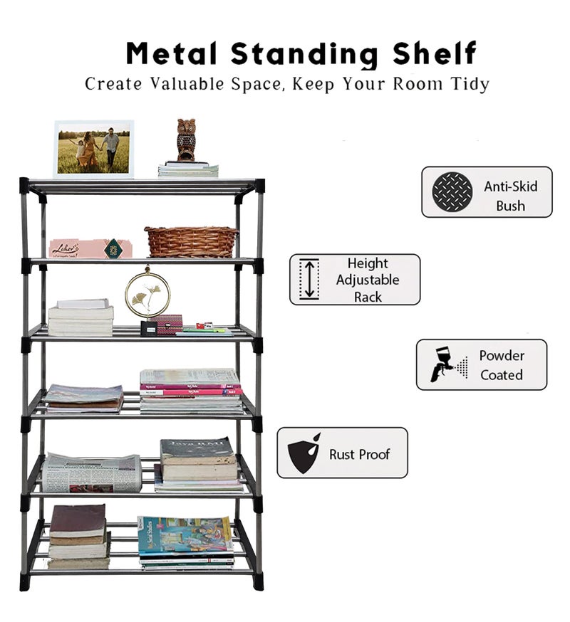 RAXON WORLD | 6 Layer Bookshelf for Home Library, Book Stand|Rack for Study Room| Stand Shelf 6 Layer Plastic Rack - Image 3