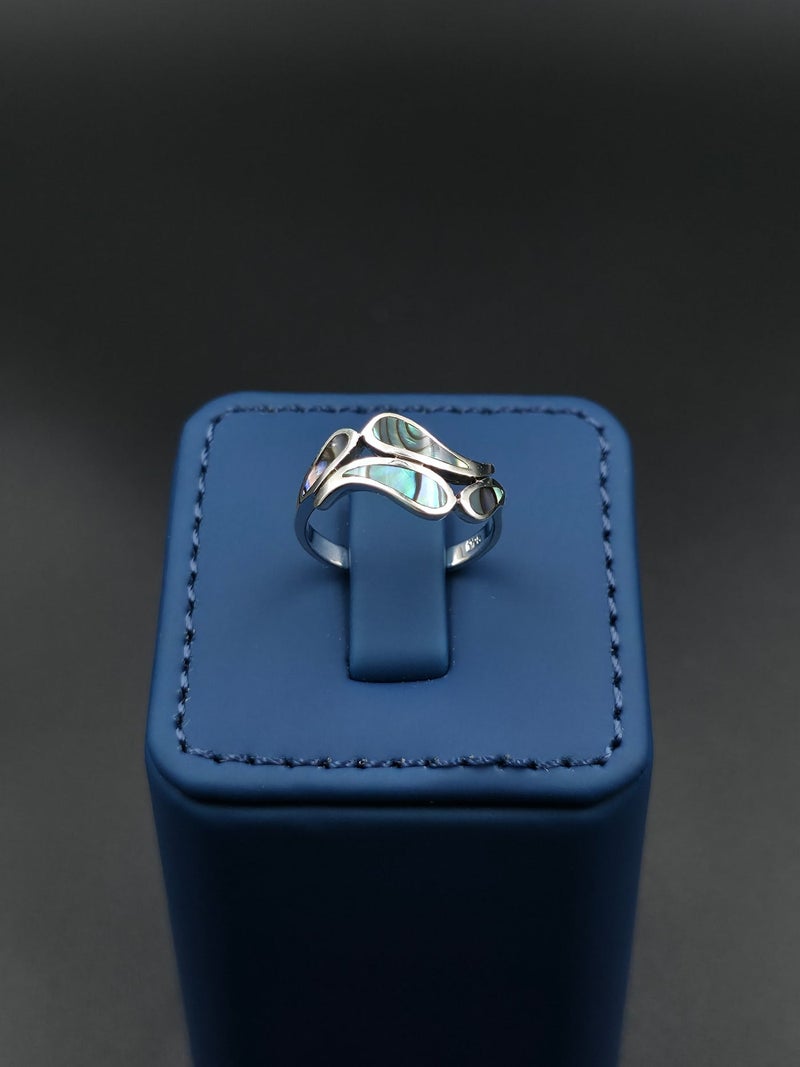 Kanira Premium 925 Sterling Silver Round Abalone Ring | Classic Women’s Designer Silver Ring | KANIRA | Size 7 - Image 2