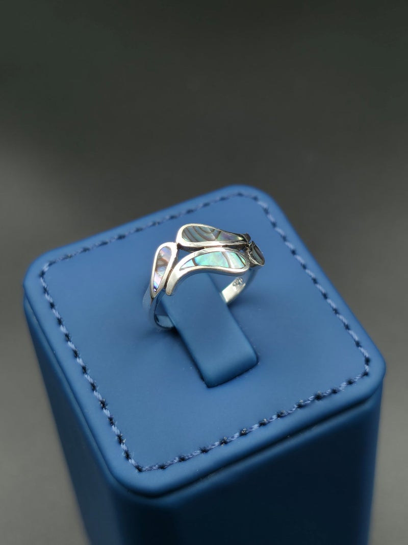 Kanira Premium 925 Sterling Silver Round Abalone Ring | Classic Women’s Designer Silver Ring | KANIRA | Size 7 - Image 3