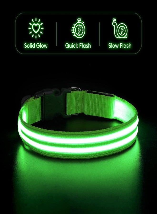 BSEEN Light Up Dog Collar - BSEEN LED Dog Collar Rechargeable, Double Line Fiber Optic Glow in The Dark Dog Collar Light, Safety Dog Lights for Night Walking (Green, Medium) - Image 5