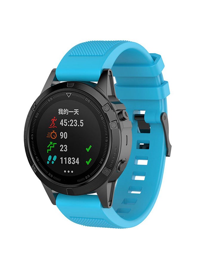 Voberry Replacement Watch Band With Tools For Garmin Fenix 5 Plus Sky Blue - Image 3