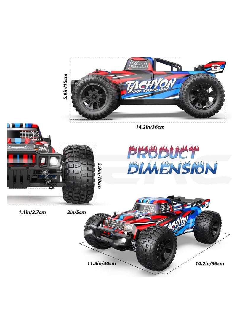 DEERC 1:10 Large Brushless RC Car for Adults, 3S 4X4 High Speed Monster Truck, 60+ KMH, All Terrain 2.4Ghz Hobby Electric RC Truck, Off-Road Remote Control Vehicle, 40+min, RC Crawler for Boys - Image 2
