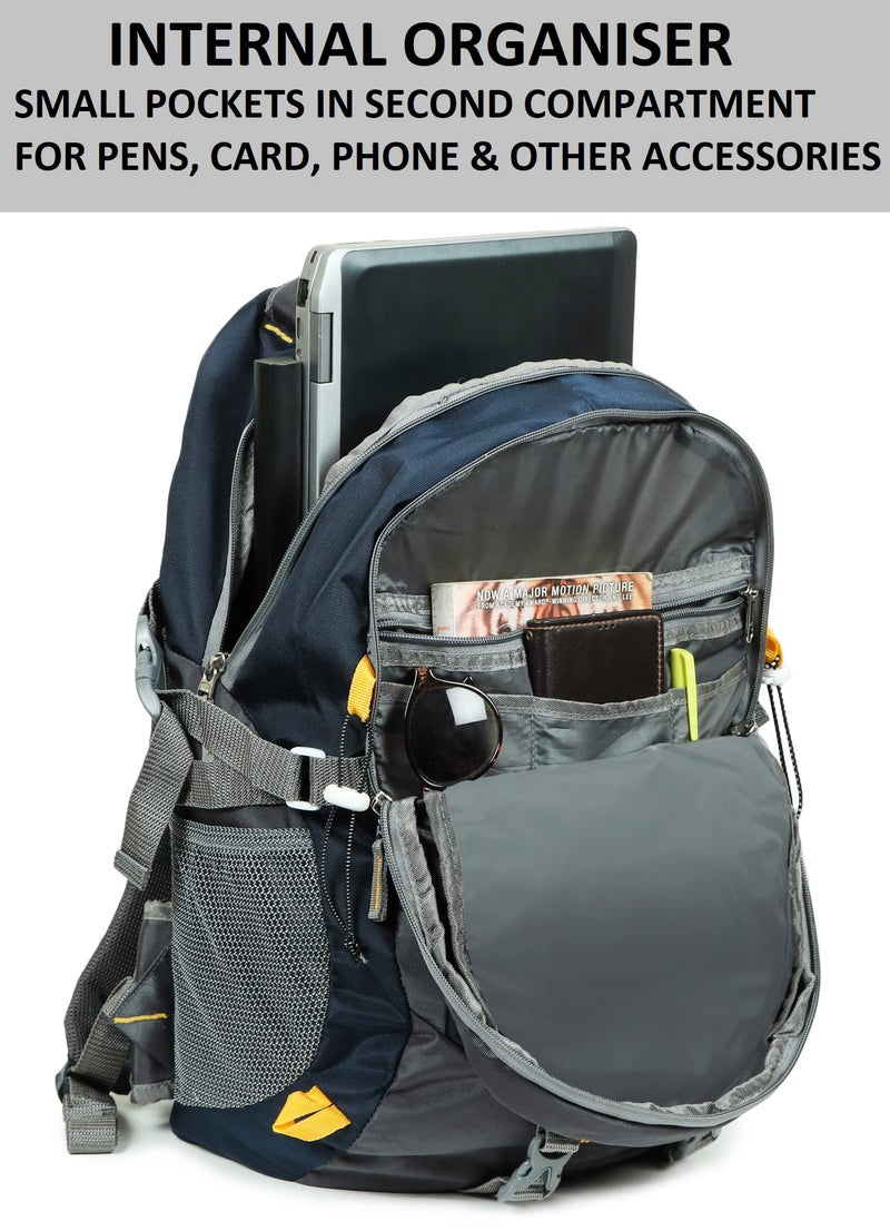 Half Moon 45L Hammer Waterproof Rucksack Bags for Man/Trekking Bags for Men | With 17.3" Laptop Compartment & Rain cover | For Trekking, Hiking, Travel Backpack for Men & Women (Navy Blue) - Image 5