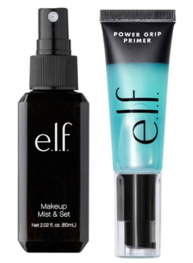 إلف بخاخ تثبيت المكياج الشفاف 60 مل + برايمر باور جريب، قاعدة تثبيت قوية 24 مل - Image 1